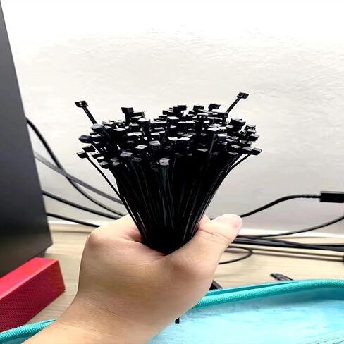 100 Zip Tie - Cable Tie - High Strength Nylon Cable Tie, Flame Retardant Zip Ties Strength Ranges From 18 Lb to 48.5 Lb, Plastic Wire Ties for Indoor and Outdoor Use (4'' x 0.08'') in Saudi Arabia
