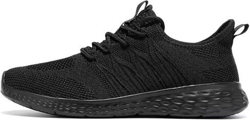 أحذية مشي نسائية للسيدات سهلة الارتداء أحذية رياضية للتنس خفيفة الوزن قابلة للتنفس ونعل ناعم شبكي للعمل رياضي أسود 8 in Kuwait