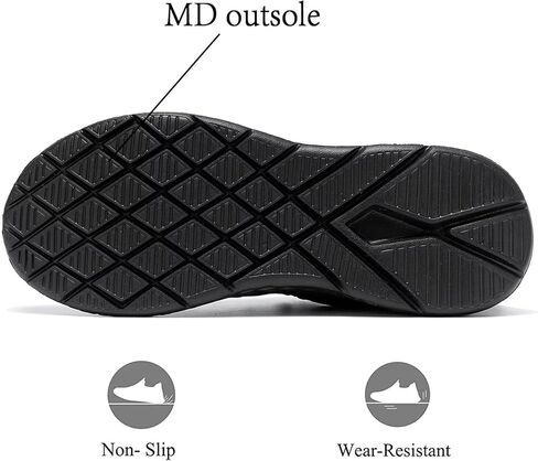 أحذية مشي نسائية للسيدات سهلة الارتداء أحذية رياضية للتنس خفيفة الوزن قابلة للتنفس ونعل ناعم شبكي للعمل رياضي أسود 8 in Kuwait