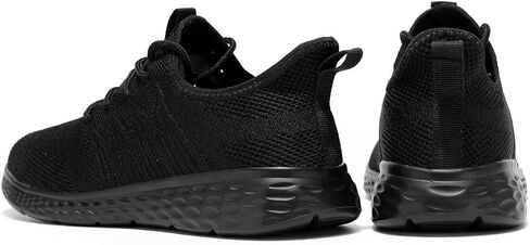 أحذية مشي نسائية للسيدات سهلة الارتداء أحذية رياضية للتنس خفيفة الوزن قابلة للتنفس ونعل ناعم شبكي للعمل رياضي أسود 8 in Kuwait