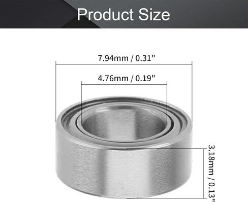 Bettomshin 2Pcs R16ZZ Bearings, 1inch Bore (2inch OD 0.5inch Wide) Deep Groove Ball Bearing w Sealed High-Speed Bearing GCr15 Steel, Double Shielded P0 Lever Bearings Small Bearings in Saudi Arabia