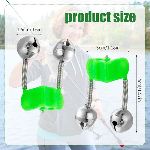 Honoson 200 Pcs Plastic Fishing Bells Clip on Fishing Rod Alarm Bell Fish Bite Alarm Fishing Bite Indicators with Dual Alert Bells in Saudi Arabia
