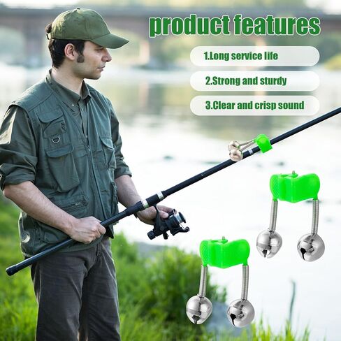 Honoson 200 Pcs Plastic Fishing Bells Clip on Fishing Rod Alarm Bell Fish Bite Alarm Fishing Bite Indicators with Dual Alert Bells in Saudi Arabia