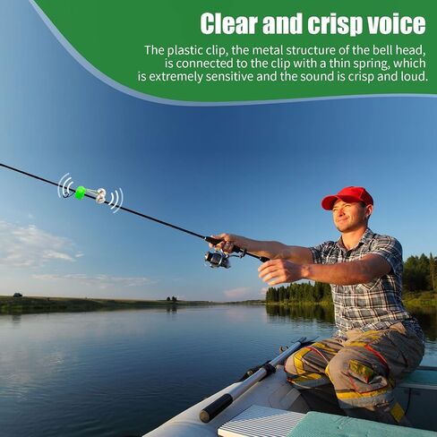 Honoson 200 Pcs Plastic Fishing Bells Clip on Fishing Rod Alarm Bell Fish Bite Alarm Fishing Bite Indicators with Dual Alert Bells in Saudi Arabia