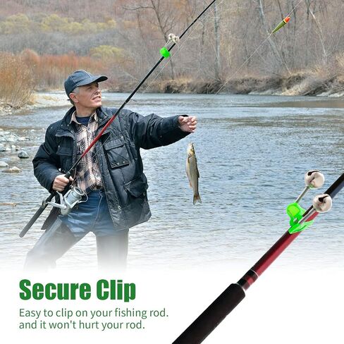 Honoson 200 Pcs Plastic Fishing Bells Clip on Fishing Rod Alarm Bell Fish Bite Alarm Fishing Bite Indicators with Dual Alert Bells in Saudi Arabia