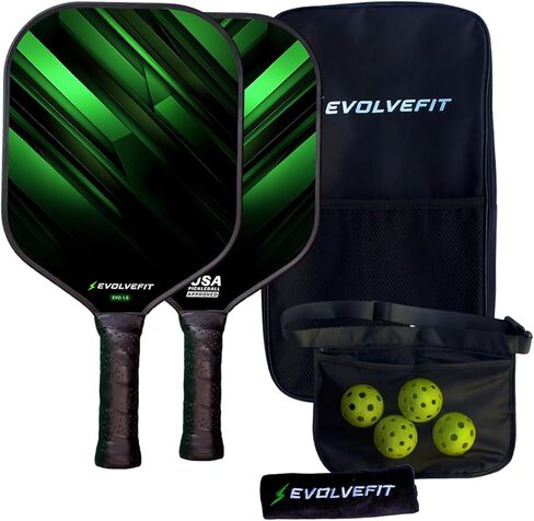 Pickleball Paddles Set of 2 - USAPA Approved Pickle Ball Rackets 2 Pack, Fiber Face & Advanced Polymer Core, with Carry Bag & 4 Balls - Ultimate Performance for All Players in Saudi Arabia