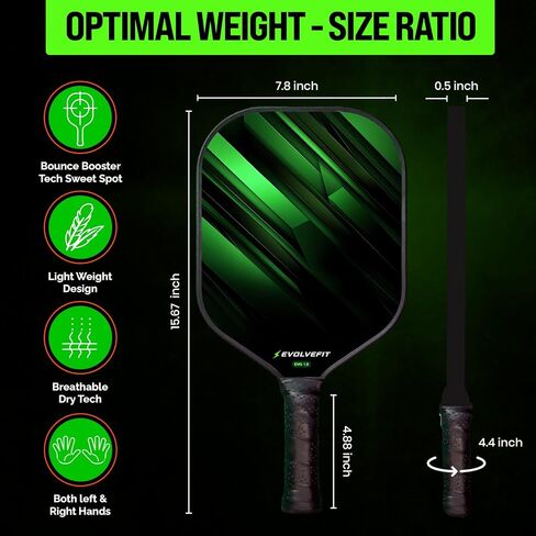 Pickleball Paddles Set of 2 - USAPA Approved Pickle Ball Rackets 2 Pack, Fiber Face & Advanced Polymer Core, with Carry Bag & 4 Balls - Ultimate Performance for All Players in Saudi Arabia