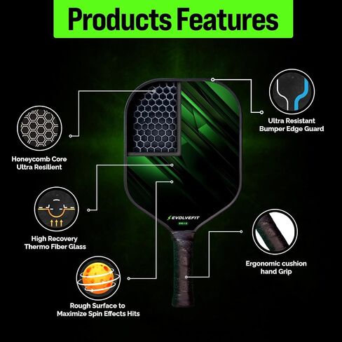 Pickleball Paddles Set of 2 - USAPA Approved Pickle Ball Rackets 2 Pack, Fiber Face & Advanced Polymer Core, with Carry Bag & 4 Balls - Ultimate Performance for All Players in Saudi Arabia
