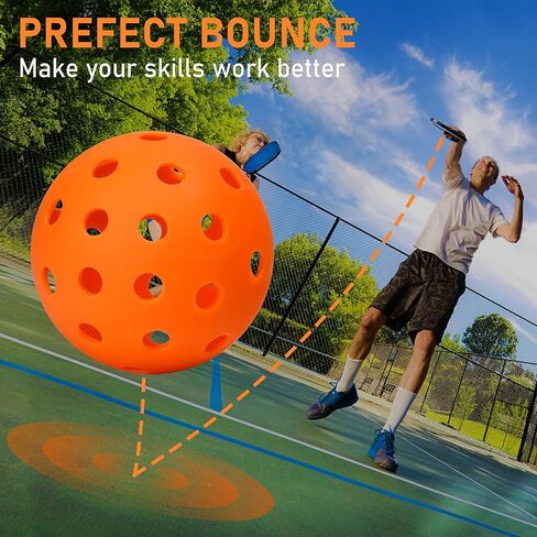 EasyTime Pickleball Ball Set, 40 Holes Pickleball Balls for Outdoor Sport, 26 Holes for Indoor, Highly Durable and Consistent Bounce, USAPA Standard for Pickleball Sport, 4/6/12 Pack to Choose in Saudi Arabia