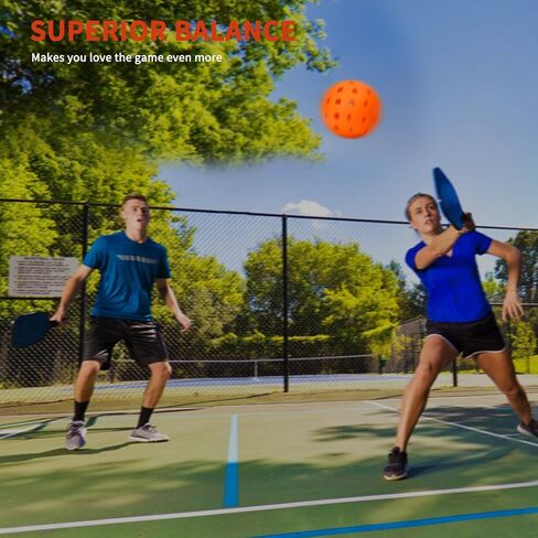 EasyTime Pickleball Ball Set, 40 Holes Pickleball Balls for Outdoor Sport, 26 Holes for Indoor, Highly Durable and Consistent Bounce, USAPA Standard for Pickleball Sport, 4/6/12 Pack to Choose in Saudi Arabia