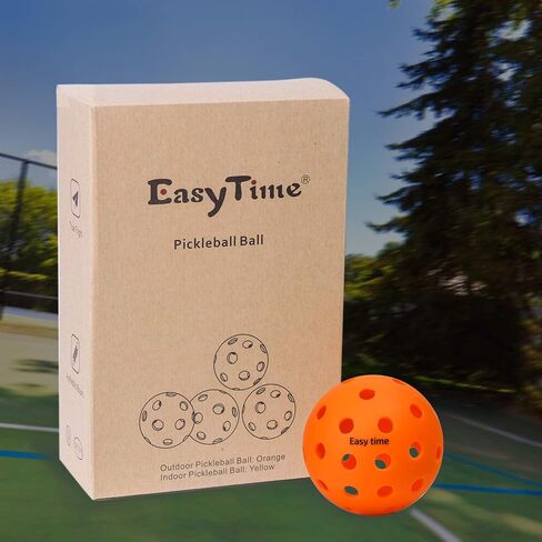 EasyTime Pickleball Ball Set, 40 Holes Pickleball Balls for Outdoor Sport, 26 Holes for Indoor, Highly Durable and Consistent Bounce, USAPA Standard for Pickleball Sport, 4/6/12 Pack to Choose in Saudi Arabia