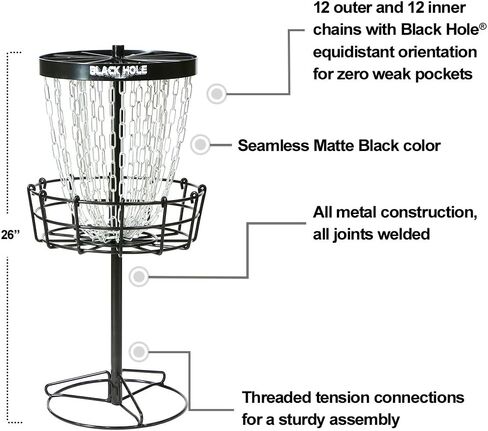 MVP Disc Sports Black Hole Mini 24-Chain Disc Golf Basket Target in Saudi Arabia