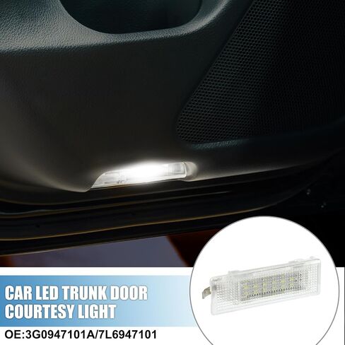 Interior Trunk Light Courtesy Footwell Boot Lamp No.3G0947101A/7L6947101 for VW Golf 15-21 for VW CC 09-17 ABS PC White (Set of 2) in Saudi Arabia