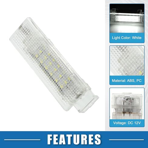 Interior Trunk Light Courtesy Footwell Boot Lamp No.3G0947101A/7L6947101 for VW Golf 15-21 for VW CC 09-17 ABS PC White (Set of 2) in Saudi Arabia