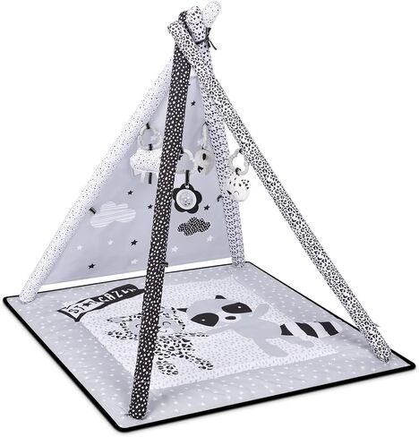 سجادة لعب الأطفال في صالة الألعاب الرياضية، سجادات أنشطة التطوير على أساس المرحلة، باللونين الأسود والأبيض لحديثي الولادة، تحفيز بصري لتعلم صالة الألعاب الرياضية للأطفال مع 4 ألعاب in Kuwait