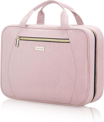 Women's Travel Toiletry Bag - Hanging Makeup Organizer for Accessories, Shampoo, Full-size Containers, Toiletries - Medium Pink in Saudi Arabia