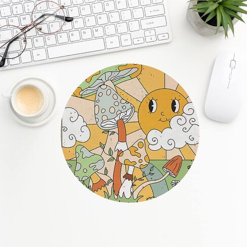 QUICQOD Retro 70s Groovy Hippie Good Vibes Daisy Flower Distorted Checkered Mouse Pad 8.7 x 8.7 Inches,Non-Slip Rubber Base Mousepads for Home Office Dorm Desk Decor,Gifts for Teen Girls in Saudi Arabia