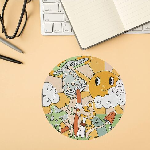 QUICQOD Retro 70s Groovy Hippie Good Vibes Daisy Flower Distorted Checkered Mouse Pad 8.7 x 8.7 Inches,Non-Slip Rubber Base Mousepads for Home Office Dorm Desk Decor,Gifts for Teen Girls in Saudi Arabia
