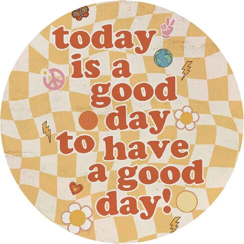 QUICQOD Retro 70s Groovy Hippie Good Vibes Daisy Flower Distorted Checkered Mouse Pad 8.7 x 8.7 Inches,Non-Slip Rubber Base Mousepads for Home Office Dorm Desk Decor,Gifts for Teen Girls in Saudi Arabia