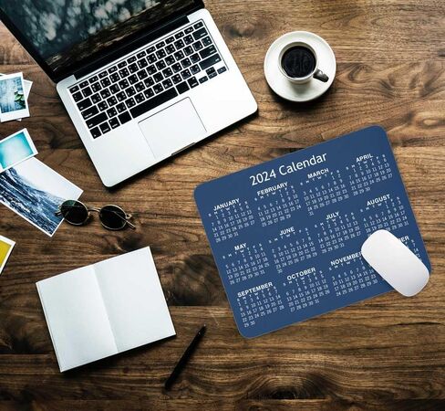 لوحة ماوس بخلفية زرقاء 2024، حصيرة ماوس لتقويم الألعاب مع تصميم مخصص، لوحة ماوس مربعة مقاومة للماء بقاعدة مطاطية غير قابلة للانزلاق للمكتب والمنزل والكمبيوتر المحمول والسفر، 9.5 بوصة × 7.9 بوصة × 0.12 بوصة in Kuwait