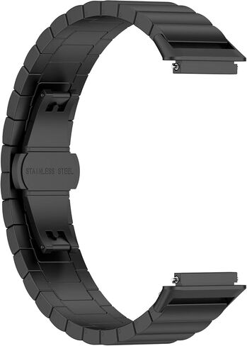Metal Watch Band Compatible with Amzhero Runfit D26 /FITVII Slim Fitness Tracker 1.47 inch Bands 16mm Watch Strap Solid Stainless Steel Link Wristband in Saudi Arabia