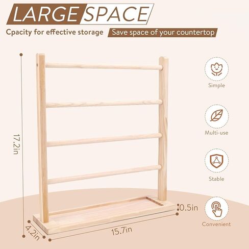 منظم مشبك مخالب، منظم مشبك شعر خشبي للنساء والفتيات، منظم مشبك شعر على الطاولة (أبيض) in Kuwait