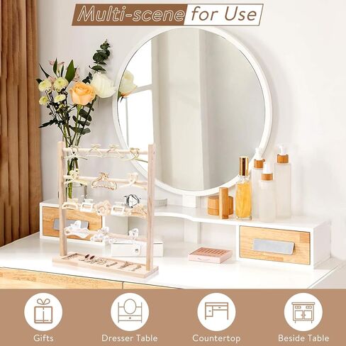 منظم مشبك مخالب، منظم مشبك شعر خشبي للنساء والفتيات، منظم مشبك شعر على الطاولة (أبيض) in Kuwait