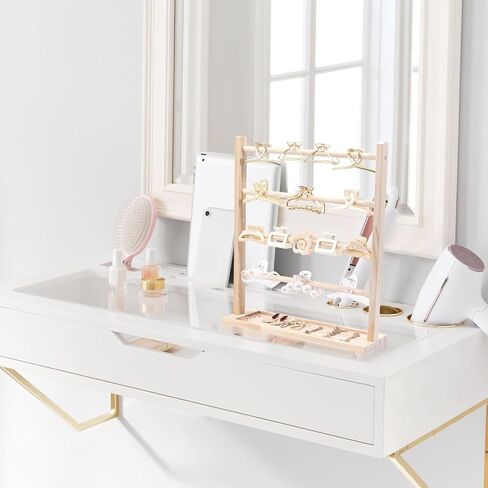 منظم مشبك مخالب، منظم مشبك شعر خشبي للنساء والفتيات، منظم مشبك شعر على الطاولة (أبيض) in Kuwait