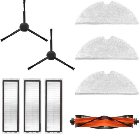 dreame Replacement Accessories Parts, Accessories Kit Compatible with Dreametech D9 Max/D9 Pro/L10 Pro Robot Vacuum (1 Main Brush, 2 Side Brushes, 3 Filters, 3 Mop Cloths) in Kuwait