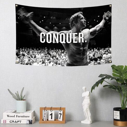 قهر العلم لأرنولد شوارزنيجر 3x5 قدم الدافع نسيج رياضة كلية غرفة النوم رجل الكهف ملهمة جدار راية in Kuwait
