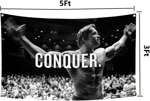 قهر العلم لأرنولد شوارزنيجر 3x5 قدم الدافع نسيج رياضة كلية غرفة النوم رجل الكهف ملهمة جدار راية in Kuwait