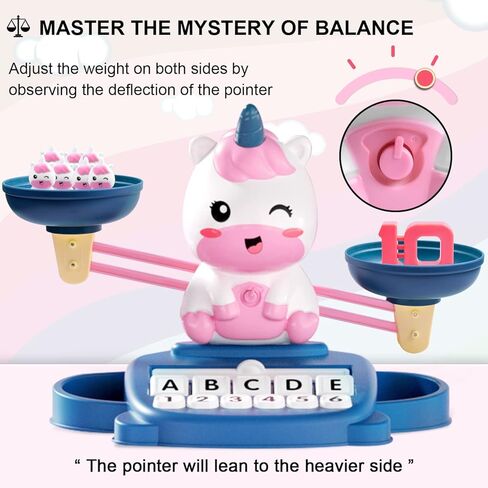 ألعاب توازن الرياضيات يونيكورن - ألعاب مونتيسوري للأطفال بعمر 3 سنوات فما فوق، ألعاب تعليمية وتعليمية للفتيات - عيد الميلاد، هدايا عيد الميلاد in Kuwait