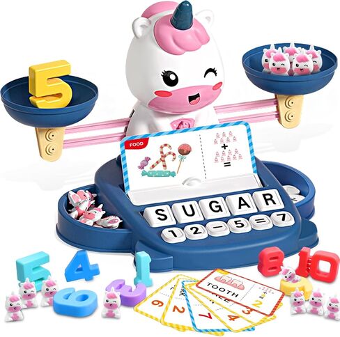 ألعاب توازن الرياضيات يونيكورن - ألعاب مونتيسوري للأطفال بعمر 3 سنوات فما فوق، ألعاب تعليمية وتعليمية للفتيات - عيد الميلاد، هدايا عيد الميلاد in Kuwait