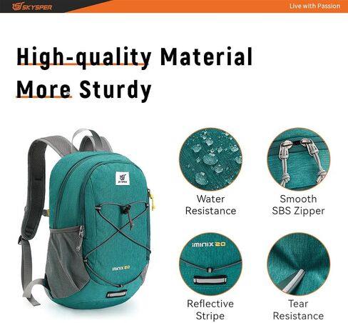 SKYSPER Foldable Small Backpack – 20L Lightweight Hiking Daypack with Chest Belt Packable Travel Rucksack for Women Men in Kuwait