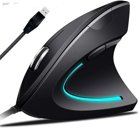 Ergonomic Mouse High Precision Optical Vertical Mouse Adjustable DPI 800/1200 / 2400/3200 Wired Computer Mouse in Saudi Arabia