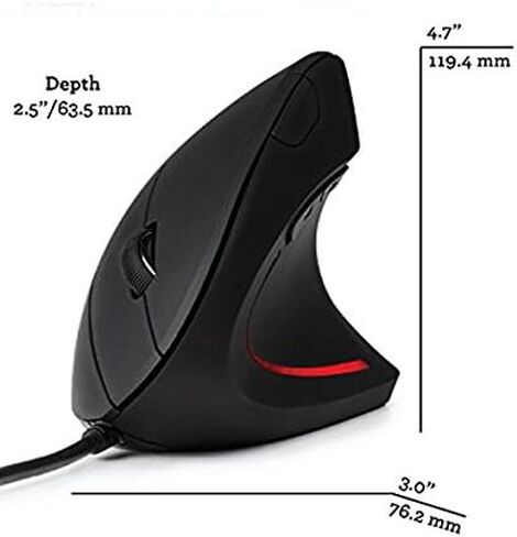 Ergonomic Mouse High Precision Optical Vertical Mouse Adjustable DPI 800/1200 / 2400/3200 Wired Computer Mouse in Saudi Arabia