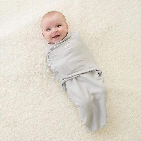 SwaddleMe Original Swaddle - Size Small/Medium, 0-3 Months, 1-Pack (Gray) Easy to Use Newborn Swaddle Wrap Keeps Baby Cozy and Secure and Helps Prevent Startle Reflex in Kuwait