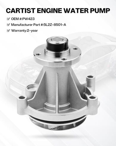 مضخة مياه محرك Cartist PW423 مع حشية للشاحنة (محرك 4.6L/5.4L V8 فقط) 2003-2014 E-150 E-250 E-350 Econoline F-150 F-250 F-350 Super Duty Expedition/Lincoln Aviator Navigator in Saudi Arabia