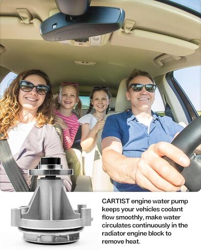 مضخة مياه محرك Cartist PW423 مع حشية للشاحنة (محرك 4.6L/5.4L V8 فقط) 2003-2014 E-150 E-250 E-350 Econoline F-150 F-250 F-350 Super Duty Expedition/Lincoln Aviator Navigator in Saudi Arabia