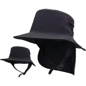 قبعة LLmoway لركوب الأمواج بعامل حماية من الأشعة فوق البنفسجية 50+ قبعة شمسية للشاطئ مقاومة للماء مع حزام للذقن in Kuwait