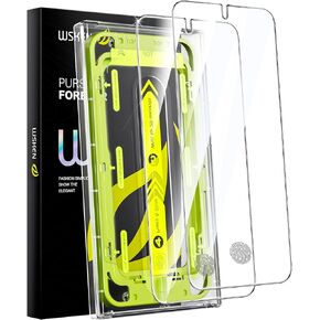 واقي شاشة الخصوصية WSKEN لهاتف Samsung Galaxy S24 Plus، 24 درجة [إزالة الغبار التلقائي] [دعم فتح بصمات الأصابع] طبقة زجاجية مقواة عالية الدقة بتغطية كاملة مع منزل تركيب نظيف للغبار، عبوتان