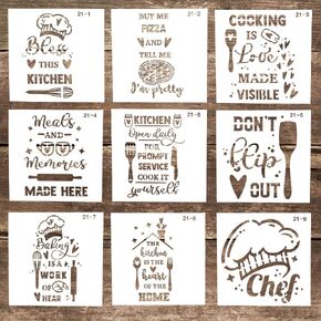 DIY Decorative Reusable Letter Stencil Template for DIY Crafts Scrabooking Painting on Cake, Wood,Canvas,Floor,Wall,Tile (5.9 x 5.9 Inch), Set of 9 (Cheerleader)