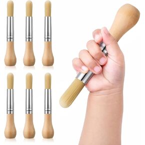 6 Pcs Paint Brushes Set for Kid Baby Toddler Jumbo Brushes with Wood Handles Easy to Grip Round Chubby Paintbrushes Non Toxic Vegan Bristles for Painting Art Supplies Craft Projects