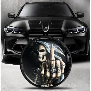 Compatible with BMW Emblem 51148132375 Front/Hood/Trunk Tuning Badge Logo 82mm Skull EO 25