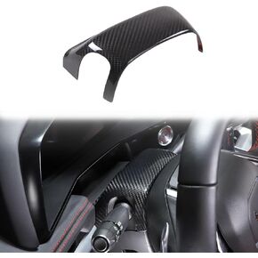 Daeiclru Real Carbon Fiber Car Steering Wheel Base Trim Cover Compatible with Chevrolet Corvette C8 2020-2023, Interior Steering Wheel Panel Trim Accessories (Black)