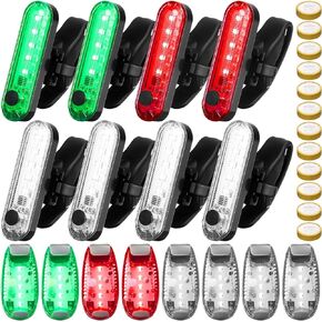 16 Pcs Battery Boat Navigation Lights Kayak Navigation Waterproof LED Stern Lights Rechargeable Marine LED Boat Lights for Boat Bow Stern Paddle Board Pontoon Dinghy Kayak, Red Green White
