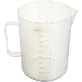 Bettomshin 1Pcs 1000ml Metric Plastic Graduated Beaker, Lab Beakers Multipurpose Mixing Cups Measuring Cup Transparent for Lab Kitchen Liquids