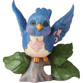 Enesco Jim Shore Heartwood Creek Bluebird on Branch Miniature Figurine, 3.5 Inch, Multicolor