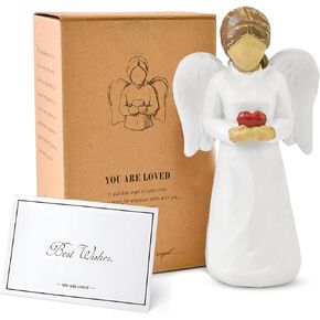 Sympathy Gift Angel Figurines, Christian Catholic Religious Angel Gifts for Love, Remembrance, Comfort and Healing …Hand-Painted Angel Statue for Home Decor