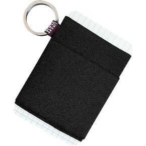 Slim Elastic Card Holder, Minimalist Wallet for women and men, Small Front Pocket Wallet with keychain (Black)